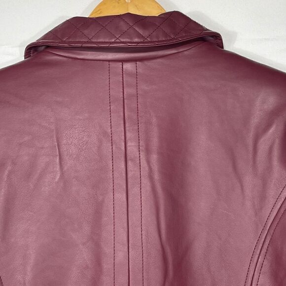 Dennis Basso Maroon Leather Jacket - Picture 4 of 15
